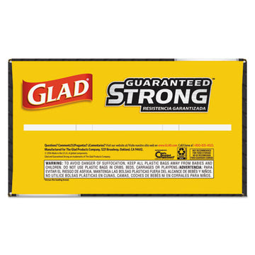Glad® Drawstring Large Trash Bags, 30 Gal, 1.05 Mil, 30" X 33", Black, 90-carton freeshipping - TVN Wholesale